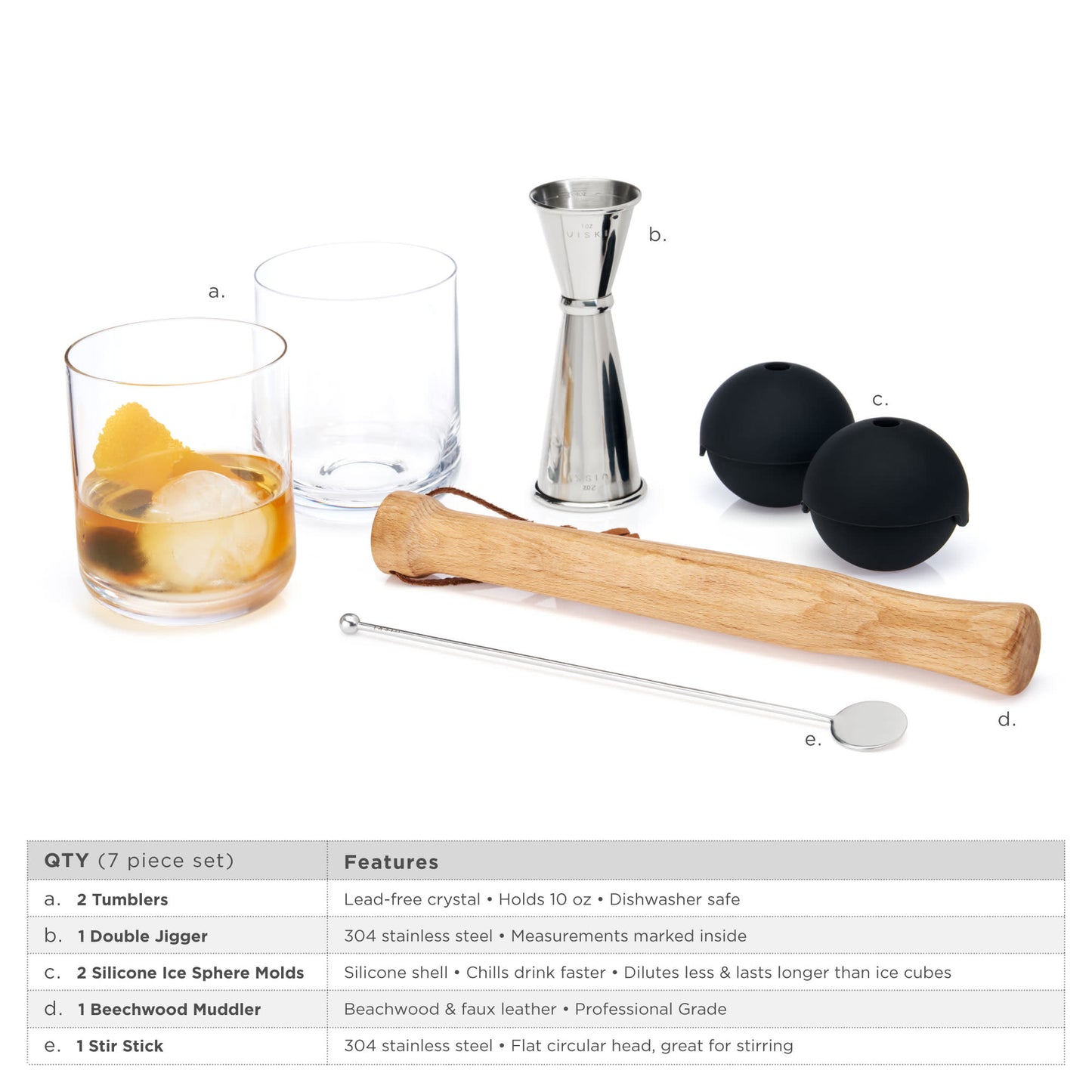 7-Piece Muddled Cocktail Set by Viski®