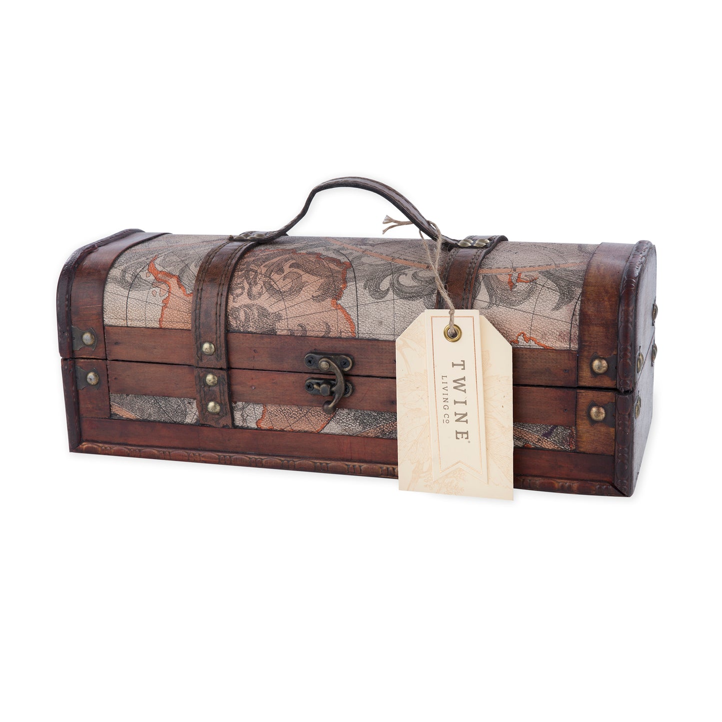 1 Bottle Old World Wooden Wine Box by Twine®