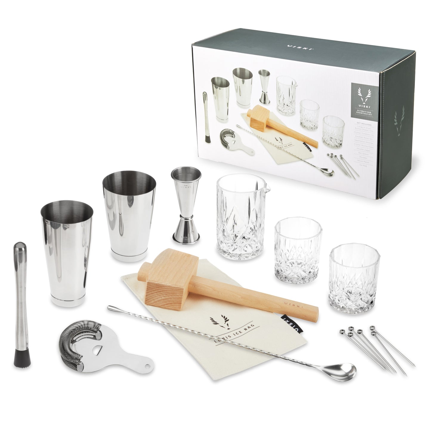 17-Piece Stainless Steel Barware Set Viski®