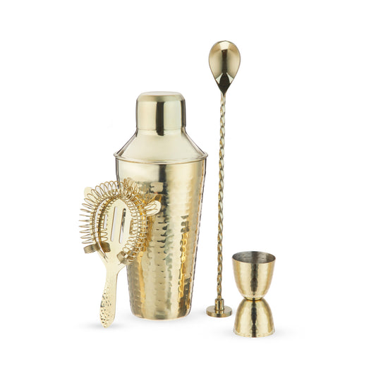 Gold Hammered Barware Set by Twine