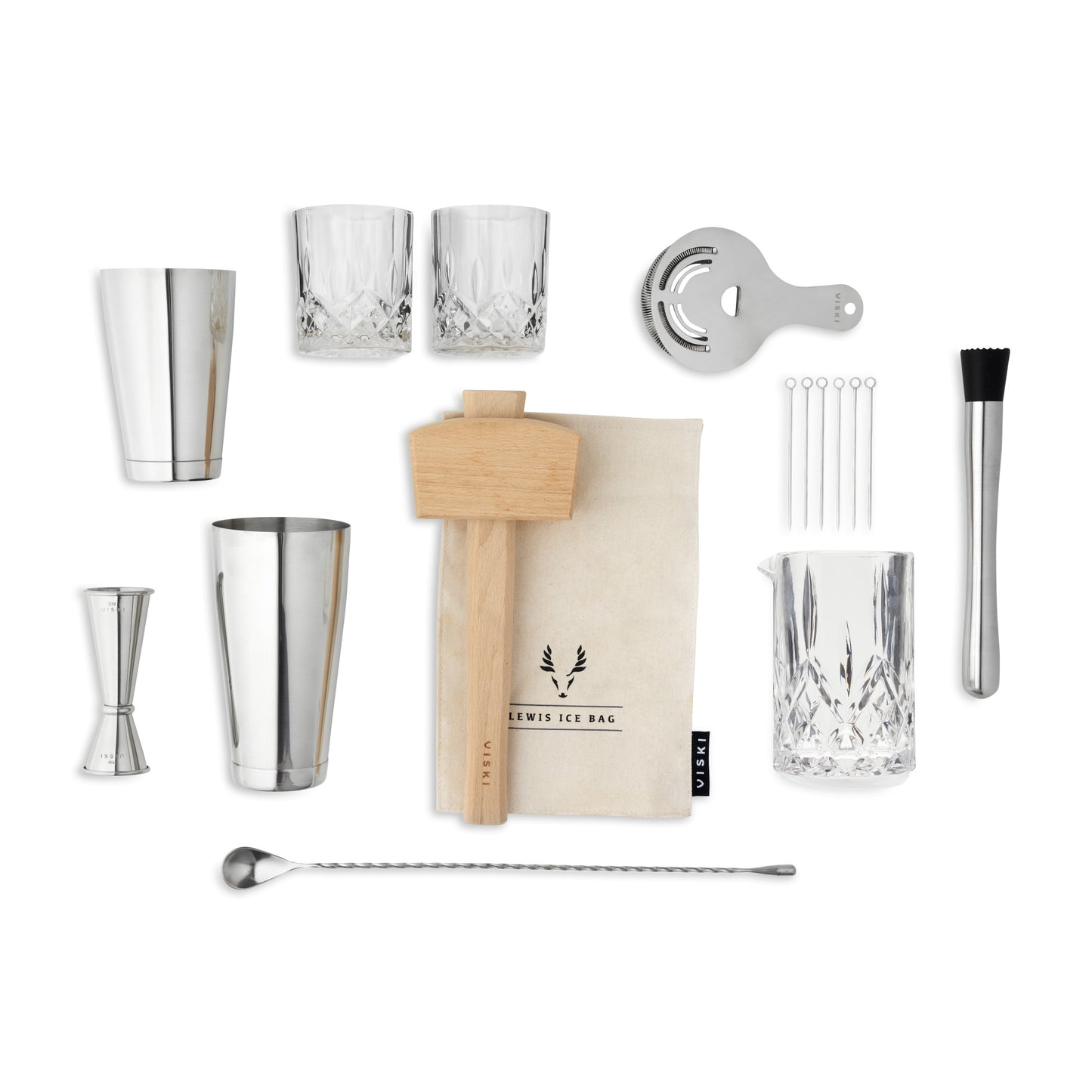 17-Piece Stainless Steel Barware Set Viski®