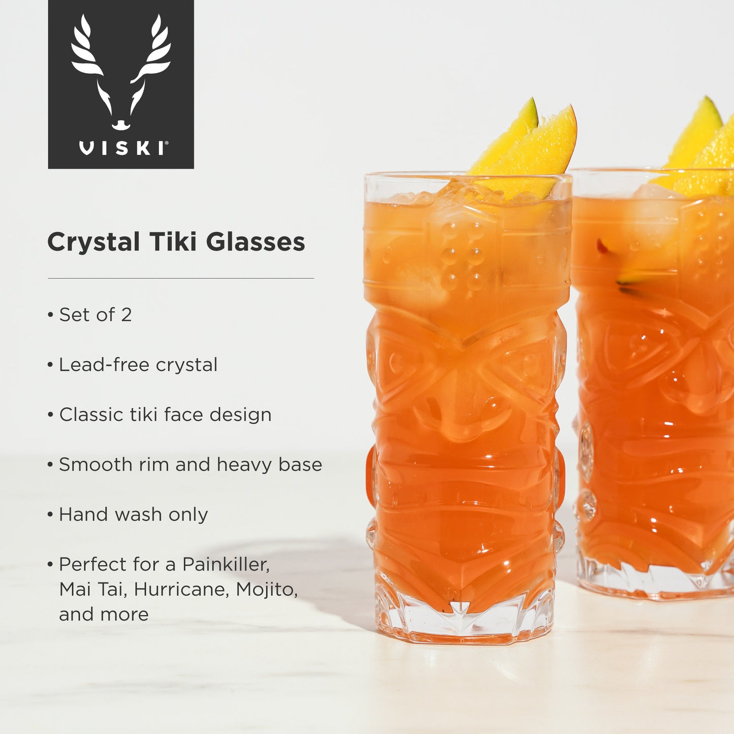 Pacific Crystal Tiki Glasses Viski®