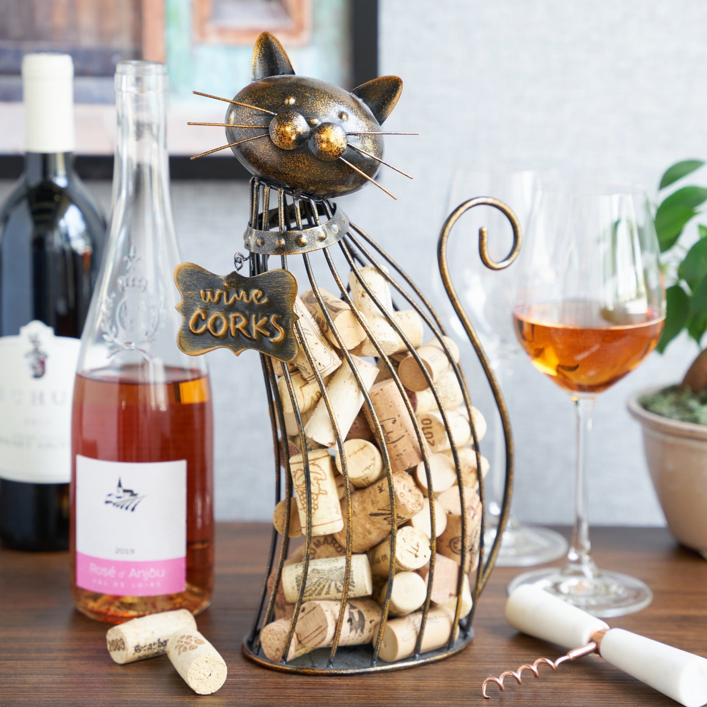 Cat Wine Cork Holder