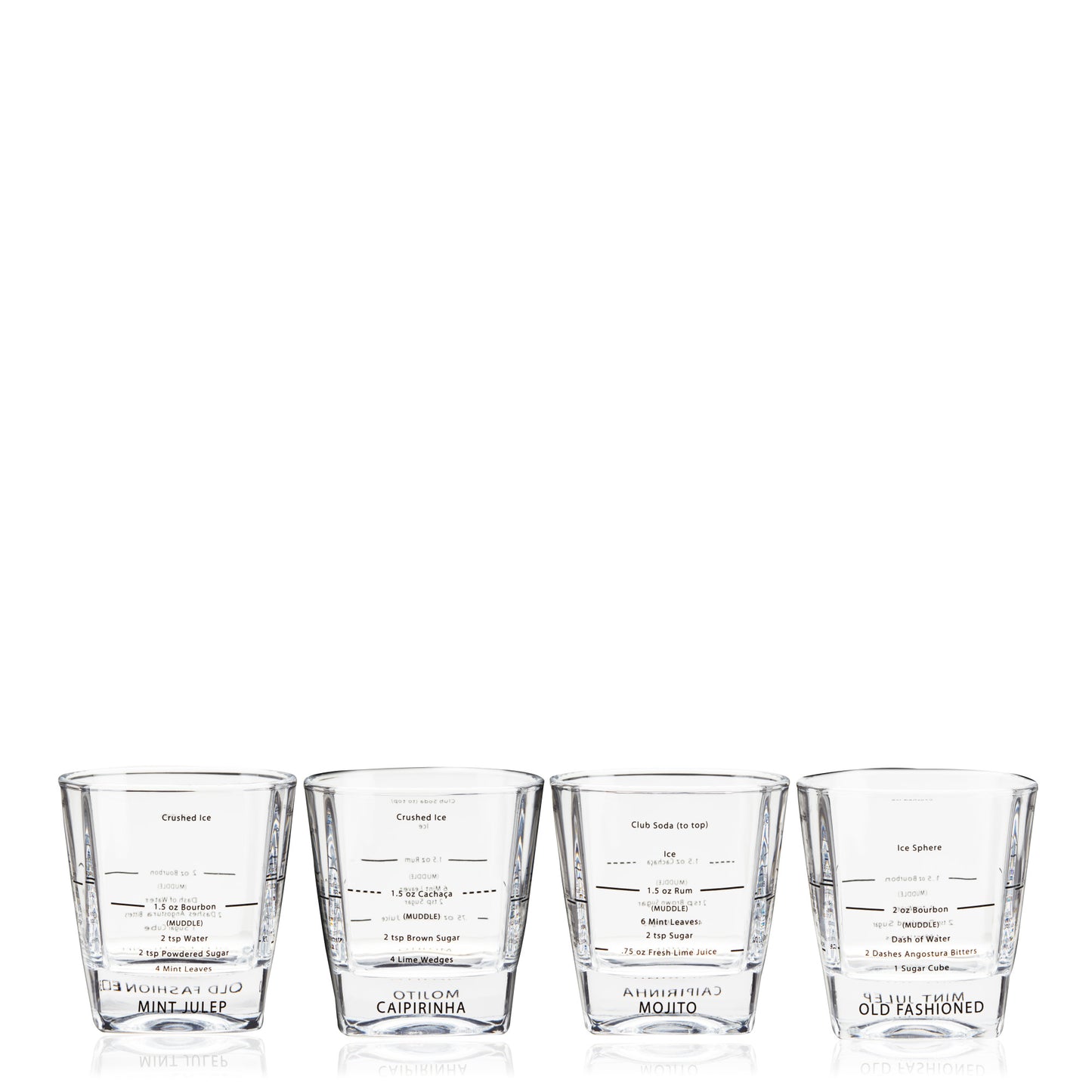 Recipe Rocks Glasses, Set of 4 by True