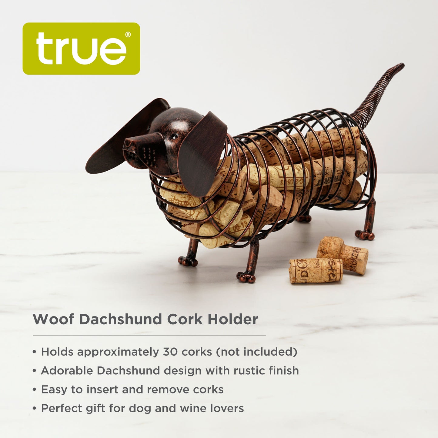 Woof Dachshund Cork Holder by True